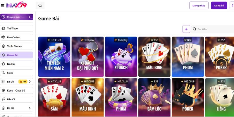 Những sảnh game siêu hấp dẫn trên nền tảng MAX79